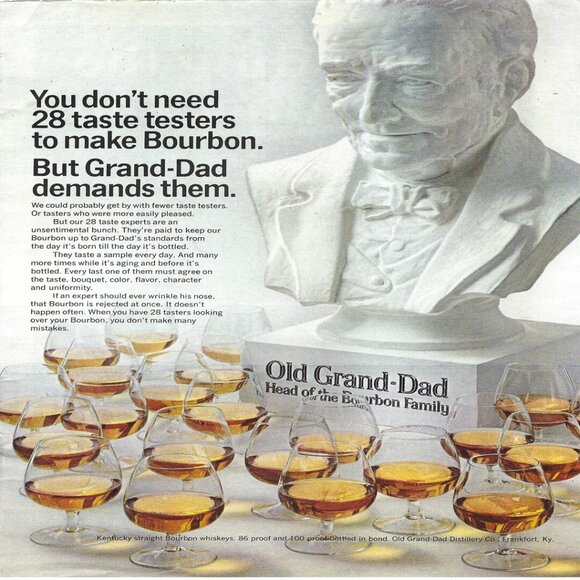1967 Old Grand Dad Bourbon Whiskey Bust Glasses Vintage Magazine Print Ad/Poster - Picture 1 of 1